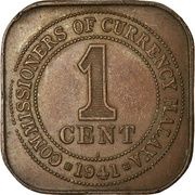 1 Cent - George VI large type reverse image