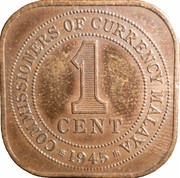 1 Cent - George VI small type reverse image