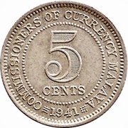 5 Cents - George VI reverse image