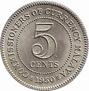 5 Cents - George VI, Malaysia, 1948-1950 reverse image