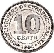 10 Cents - George VI, Malaysia, 1943-1945 reverse image