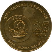 25 Sen - Agong XII Sumatran Tiger obverse image