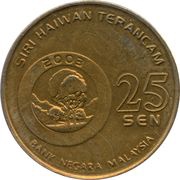 25 Sen - Agong XII Sumatran Serow obverse image