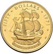 50 Dollars - Elizabeth II, Bahamas, 1971 reverse image