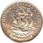 50 Dollars - Elizabeth II, Bahamas, 1972 reverse image