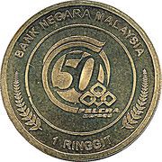 1 Ringgit - Agong XIV Felcra Golden Jubilee obverse image