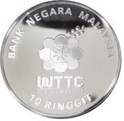 10 Ringgit - Agong XIV World Team Table Tennis Championships 2016 obverse image