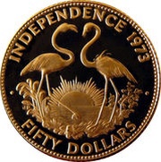 50 Dollars Independence, Bahamas, 1973 reverse image