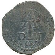 1 Tanga - Filipe III Goa mint; M A reverse image