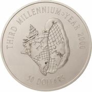 50 Dollars Third Millennium, Bahamas, 1996 reverse image
