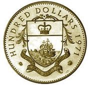100 Dollars - Elizabeth II, Bahamas, 1971 reverse image