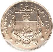 100 Dollars - Elizabeth II, Bahamas, 1972 reverse image