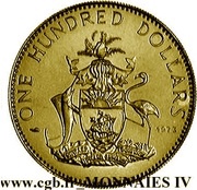 100 Dollars Independence, Bahamas, 1973 reverse image