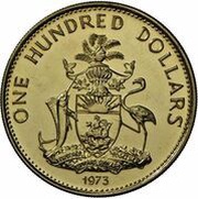 100 Dollars Independence, Bahamas, 1973 reverse image