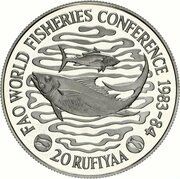 20 Rufiyaa WFC; Silver, Maldives, 1984 reverse image