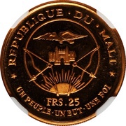 25 Francs President Modibo Keita, "1967" obverse image