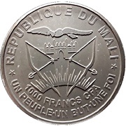 1000 Francs CFA Spinosaurus obverse image