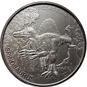 1000 Francs CFA Spinosaurus reverse image