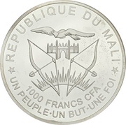 1000 Francs CFA San José obverse image