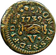 5 Grani - Ramon Despuig, Malta, 1739 reverse image