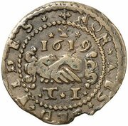1 Tari - Alof de Wignacourt, Malta, 1619 reverse image