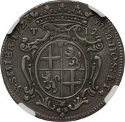 12 Tari - Antonio Manoel de Vilhena, Malta, 1723-1724 reverse image