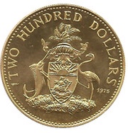 200 Dollars - Elizabeth II Independence, Bahamas, 1973-1977 reverse image
