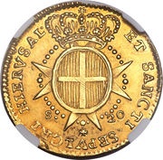 20 Scudi - Manuel Pinto de Fonseca, Malta, 1765-1772 reverse image