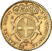 20 Scudi - Francisco Ximenez de Texada, Malta, 1774 reverse image