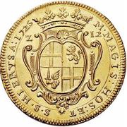 12 Zecchini - Antonio Manoel de Vilhena, Malta, 1725 reverse image
