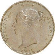 ⅓ Farthing - Victoria 1st portrait obverse image
