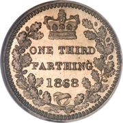 ⅓ Farthing - Victoria 2nd portrait reverse image