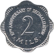 2 Mils 10th Anniversary of Decimalization reverse image