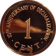 1 Cent Decimalization reverse image