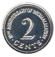 2 Cents Decimalization reverse image