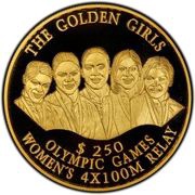 250 Dollars - Elizabeth II Golden Girls, Bahamas, 2000 reverse image