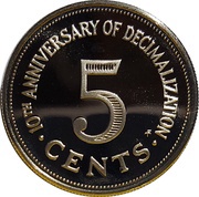 5 Cents Decimalization reverse image
