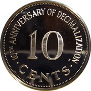 10 Cents Decimalization reverse image