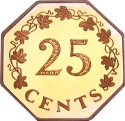 25 Cents 1st Anniversary of Republic reverse image