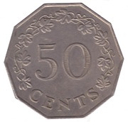 50 Cents, Malta, 1972-1981 reverse image