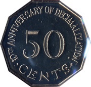 50 Cents Decimalization, Malta, 1982 reverse image