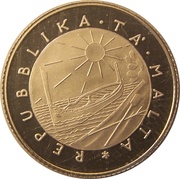 1 Lira Maltese Hunting Dog obverse image