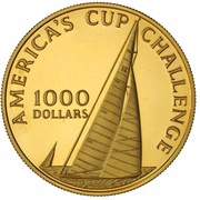 1000 Dollars America's Cup, Bahamas, 1983 reverse image