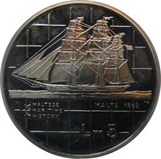 5 Liri Malta, Malta, 1985 reverse image