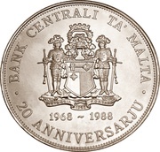 5 Liri Central Bank of Malta obverse image