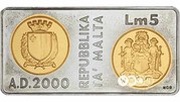 5 Liri New Millennium obverse image
