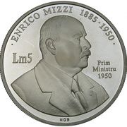 5 Liri Enrico Mizzi, Malta, 2001 reverse image