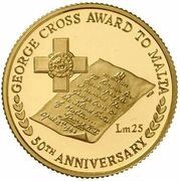 25 Liri George Cross Award reverse image