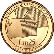 25 Liri Accession to the European Union reverse image