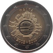 2 Euros 10 Years of Euros Cash obverse image